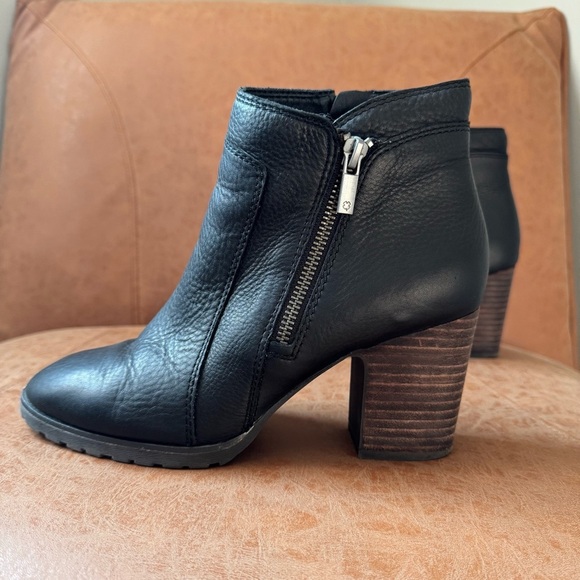 LUCKY BRAND NILAFA ANKLE BOOTIE BLACK WATERPROOF LEATHER SIZE 8 EUC - Picture 4 of 12